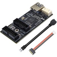 Header 19pin to Dual 19Pin Motherboard Splitter USB 3.0 Hub USB Adapter Conector USB 19Pin Connector 6Gbps Riser Extension Cable