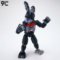 9L3D Old Worn Robot Bunny Statue Crack Face Texture Retro Entertainment Venue Lucky13 Decorative Model Desktop Ornamen Gift Toys
