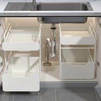 Kitchen lower sink rack Multifunctional storage rack Seasoning rack Pot cabinet Pull basket Pull type layered shelf