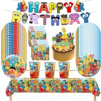 Sesames Street Birthday Decoration Elmo Balloons Cookie Monster Plate Cup Stickers Party Glasses Party Supplies Event Gifts