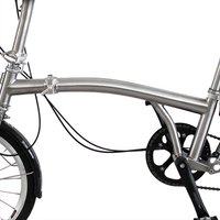 Titanium 3 Fold Folding Bicycle Frame, C Brake, C-Line , Lightweight Bike Frame for Brompton, 1.5mm, 2mm Thickness, 16 ", 20"