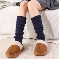 Korean Style Women's Autumn Winter New JK Knitted Leg Warmers 8 Braid Cuff Socks, Woolen Ankle Boot Covers Non-Slip & Slimming