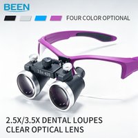Lupy dentystyczne 3,5x2,5x320-420mm gogle laboratorium lupa medyczna dentysty chirurgiczna soczewka optyczna szkło powiększające niebieskie