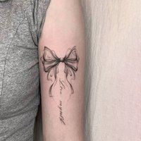 Herbal Tattoo Sticker Semi Permanent, Ink Wash Bow Butterfly Temporary Tattoo, Waterproof Long Lasting Arm Sticker for Women Gir