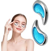 Stainless Steel Under Eye Cooling Pads Unbreakable Moon Shaped Eye Mask for Puffy Eyes Cold Hot Compress Reusable Eye Packs