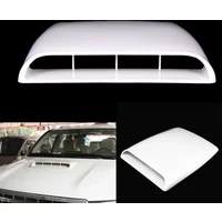 1pcs Car Hood Cover White ABS Plastic Black Decoration Vent Air Flow Bonnet Car Decor Base Scoop Intake Replaces Exterior Parts