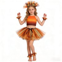 Animal Lion Tutu Skirt Outfit for Kids Birthday Party Tulle Skirts Children Halloween Costumes Jungle Safari