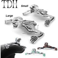 Universal Motorbike Skeleton Skull Front Fender Frame Ornament Statue for Harley Honda Chopper Bobber Mudguard Decoration Custom