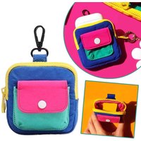 Dopamine Color Mini Wallet Keychain Coin Purse Mini Zipper Earphone Bag Cute Backpack Accessory Pendant Gift for Women