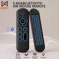 MRSVI Air Mouse télécommande M5 sans fil 2.4G et Bluetooth avec clavier Gyroscope rétroéclairé 7 couleurs pour Smart Android TV Box, PC