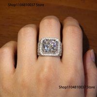 Men's 925 Sterling Silver Ring with 2ct Simulated Diamond Engagement Wedding Band Sapphire Jewelry for Boys Size 8-13 - Boy's
