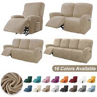 1 2 3 4 Seater Velvet Recliner Sofa Cover Split Design Relax Sofas Slipcover Lounge Armchair Covers with Side Pocket Home Decor