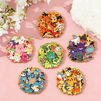 6Pcs New Creative Pokemon Elf Enamel Pins Cute Pikachu Gengar Eevee Bulbasaur Squirtle Charmander Lapel Bagde Anime Brooch Gift