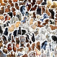 100pcsRealistic Horse Stickers Creative Decorative Desktop Planner High-Definition Stickers
