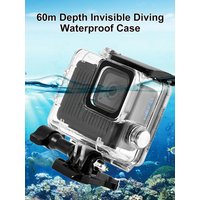 PULUZ 60m/196ft Diving Case For GoPro HERO 4K 2024 Underwater Housing Protective Shell Cover with Buckle Basic Mount & Screw