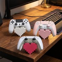 3D Printed Heart-Shaped Game Stand Stable Base Prevents Falls Controller Holder Plastic Decorative Desktop Craft