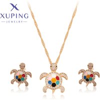 Xuping Jewelry New Arrival Gold Color Animal Shaped Stud Earrings Necklace Set for Women Party Birthday Gift X001202076