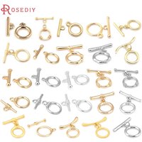 18K Gold Color Brass Round Ring Circle O Toggle Clasps Bracelet Connect Clasps Jewelry Making Supplies Diy Findings Accessories