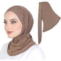 New Woman Stylish Elastic Curved Edge Solid Color Muslim Hijab Wear Islamic Bonnet Femme Musulman Sports Cap Convenient Hijabs