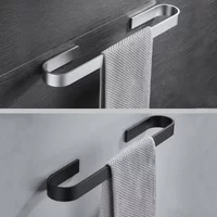 Towel Rail Rack Towel Holder Bathroom Towels Rack Hanger Black Silver Space Aluminum Wall Hanging Towel Bar Storage Shelf