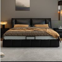 Hot Sale King Size Bed Frame Luxury Modern Bed Sets Luxury Bedroom Leather Wood Frame Bed Room Furniture