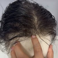 Natural Black 80%Density 0.02mm Ultra Thin Skin Toupee Blonde Grey 240# 1B50 Human Hair Undetectable Microskin Vloop Prosthesis