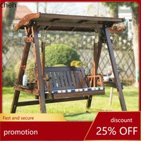 CZ Outdoor Swing Anti-Corrosion Adult Hanging Chair Indoor and Outdoor Carbonized Rocking Chair Wooden Ceiling Swing New Product
