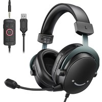 FIFINE Headset, 3,5 mm Klinke & USB-Kopfhörer mit 7.1 Surround Sound/Lautstärkeregelung/Stummschalter für PC / MAC / PS4 / PS5 Mixer-H9