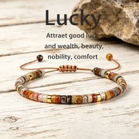 1pc Spring classy summer jewelry Picasso wheel pads natural stone bransoletka for beach spiritual bracelets beads 3.7