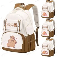 Kawaii Capybara School Backpack College School Casual Daypack Teens Bag Large Capacity Adjustable Strap Schoolbag For Gifts