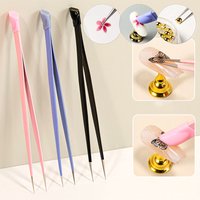 New Double Headed Tweezers Multi-Use Tweezers Silicone Pressing Head Nail Clipping Tool Take Sticker Tape Crystal Manicure Tools