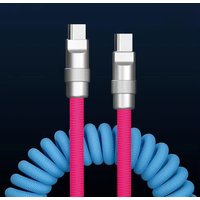 1.8M PD 120W Fast Charging Spring USB C to Type C Cable For 15 Pro Max Samsung Xiaomi Huawei Phone Charger Type-C Cables
