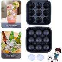 1 Piece of New Football Silicone Ice Mold - Made of Durable Food-Grade Silicone Material, with 9 Cavities in a Ball Shape Design, Ideal for Whiskey, Juice, Etc., a Great Gift for Sports Fans,