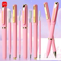 WQN 1pc/3pcs Pink Ink Gel Pen, 0.7mm,for Writing, Large Capacity Refill, Office Supplies Back To Sochool Stationery