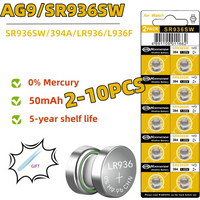 2-10PCS 1.55V AG9 50mAh Button Cell LR936 394 SR936SW CX194 LR45 G9A 194 394A SR936 L936F Cell Coin Watch Toys Remote Battery