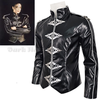 Punk Heavy Metal V8 Leather Jacket Tribute to Michael Jackson for Impersonator Halloween Men's Cosplay Jacket Michael Jackson
