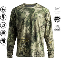 Men's Outdoor Camouflage Warrior Hunting Sports Long Sleeve Fashion Loose Quick Drying Round Neck T-shirt Top Military Tactics