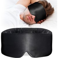 Silk Sleep Mask, Large Eye Cover for Sleeping, Comfortable and Pressure-Free Sleeping Masks for Women Men, Completely Blackout
