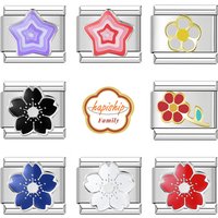 Hapiship Family 2024 Fashions Women Flower Star Charm Links Fit 9mm Bracelet Stainless Steel Making DIY Jewelry NEW038