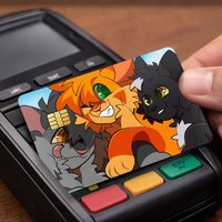 Warrior Cat anime cartoon Credit Card Public Transportation Cards Protective Sticker Waterproof Card Face Decoration 4PCS