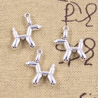 15pcs Charms Poodle Balloon Dog 19x15x5mm Antique Silver Color Pendants DIY Crafts Making Findings Handmade Tibetan Jewelry