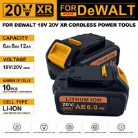 20V Max Replacement Lithium Battery For DeWALT DCB200 DCB203 DCB204 DCB205 DCB206 XR FLEXVOLT Cordless Power Tool Battery Pack