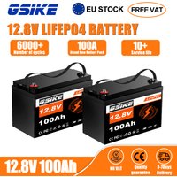 GSIKE 12,8V 100Ah LiFePO4-Batteriesatz mit integriertem BMS, IP65, wiederaufladbar, für Solarenergiespeicherung, hoher Strom, lange Lebensdauer, EU-Lager