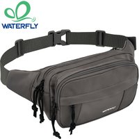 WATERFLY Fanny Pack Waist Packs Large Crossbody Belt Bag For Women Men with 7 Zipper Pockets Strap Waist Bags Hip Pack