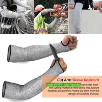Safety Arm Sleeve Work Arm Wrist Protective Gloves Anti Cut Guard Bracers Arm Protection Level 5 HPPE Cut Resistant Work Sleeves