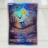 Pokemon Shiny Mew English DIY Card with Holographic Texture, Perfect Condition Premium Anime Collection Card