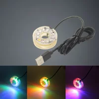 USB LED Illumination Colorful Light DC Waterproof Round Lamp with Hole for Fish Tank Pool Garden Aquarium Decorative Lighting