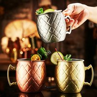 500ml Pure Copper Mug Solid Metal Drinking Cup 17oz Cocktail Beer Milk Coffee Mug for Kitchen Bar Party Beverage Use