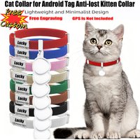 Customizable Pet ID Cat Collar for Huawei Android Tag Anti-lost Kitten Collar Adjustable Collar for Small Dogs No Inlcuded GPS