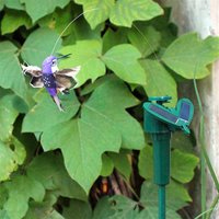 Solar Powered Flying Feathers Wing Fake Hummingbird Yard Garden Ornament Decor Birds Stake Flying Fluttering Toy